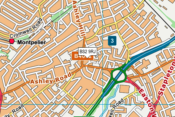 BS2 9RJ map - OS VectorMap District (Ordnance Survey)