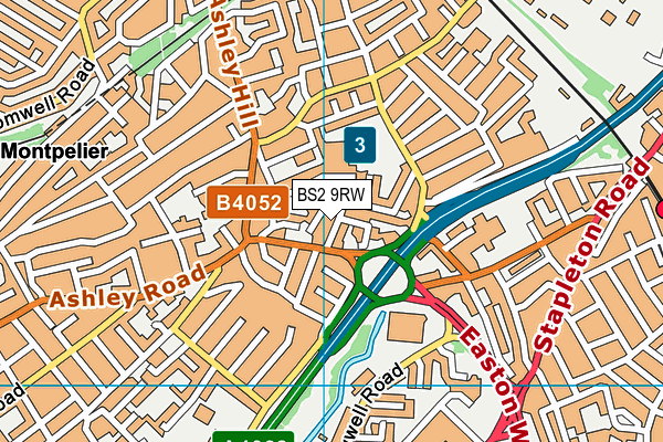 BS2 9RW map - OS VectorMap District (Ordnance Survey)