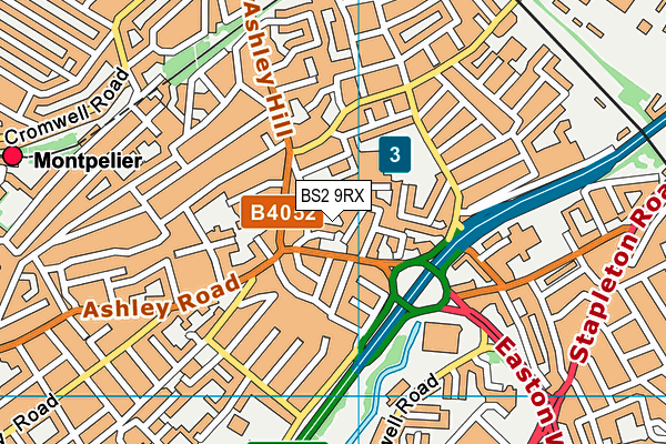 BS2 9RX map - OS VectorMap District (Ordnance Survey)