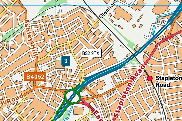 BS2 9TX map - OS VectorMap District (Ordnance Survey)