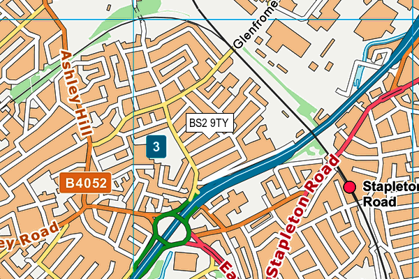 BS2 9TY map - OS VectorMap District (Ordnance Survey)