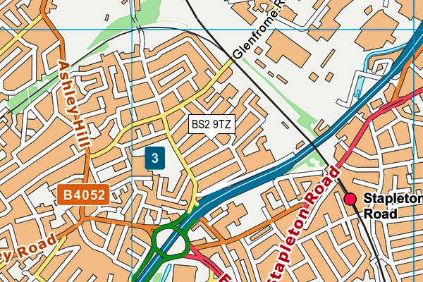 BS2 9TZ map - OS VectorMap District (Ordnance Survey)