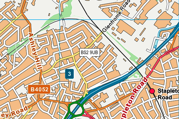 BS2 9UB map - OS VectorMap District (Ordnance Survey)