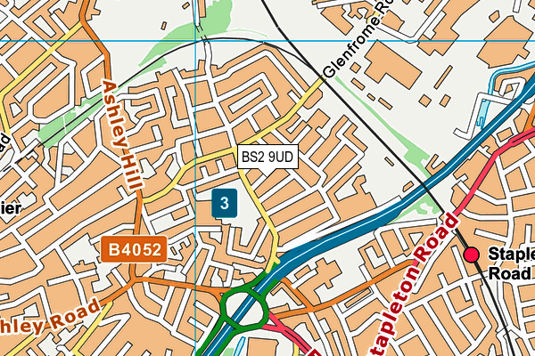 BS2 9UD map - OS VectorMap District (Ordnance Survey)
