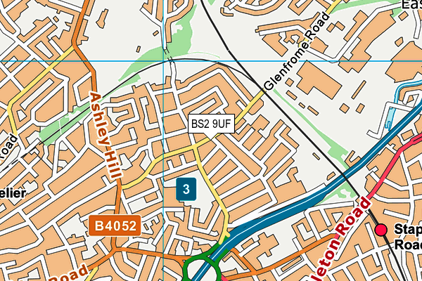 BS2 9UF map - OS VectorMap District (Ordnance Survey)