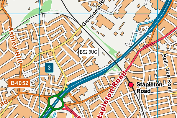 BS2 9UG map - OS VectorMap District (Ordnance Survey)