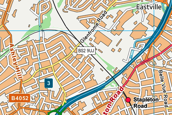 BS2 9UJ map - OS VectorMap District (Ordnance Survey)