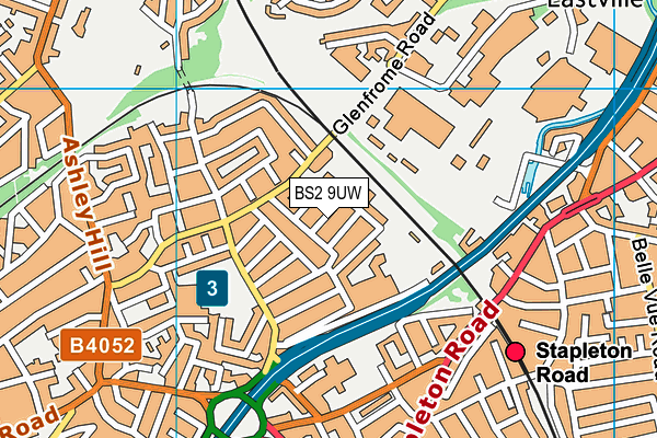 BS2 9UW map - OS VectorMap District (Ordnance Survey)