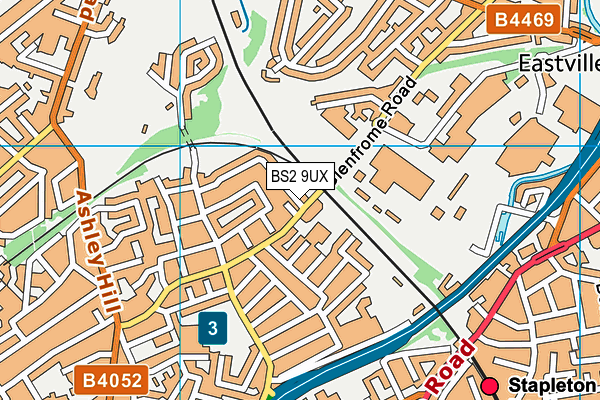 BS2 9UX map - OS VectorMap District (Ordnance Survey)