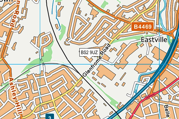 BS2 9UZ map - OS VectorMap District (Ordnance Survey)