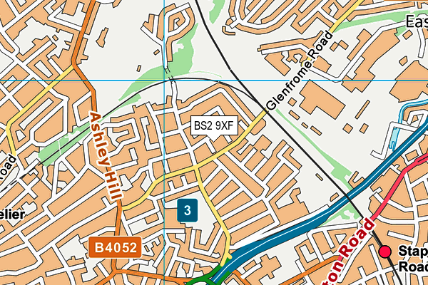 BS2 9XF map - OS VectorMap District (Ordnance Survey)