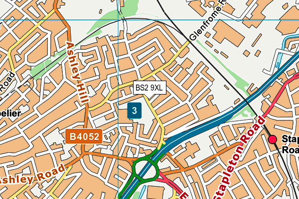 BS2 9XL map - OS VectorMap District (Ordnance Survey)