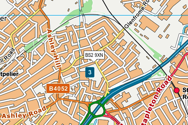 BS2 9XN map - OS VectorMap District (Ordnance Survey)