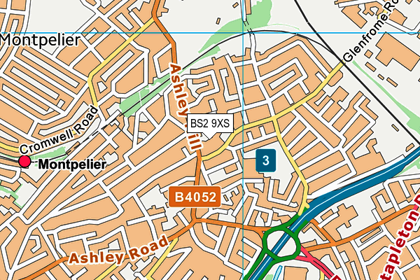 BS2 9XS map - OS VectorMap District (Ordnance Survey)