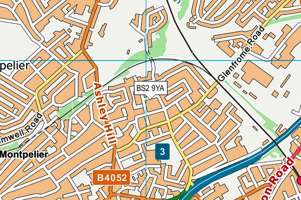 BS2 9YA map - OS VectorMap District (Ordnance Survey)