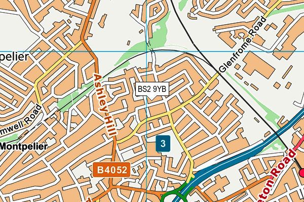 BS2 9YB map - OS VectorMap District (Ordnance Survey)