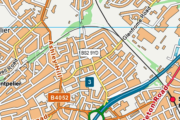 BS2 9YD map - OS VectorMap District (Ordnance Survey)