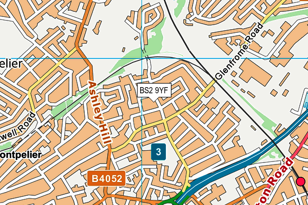 BS2 9YF map - OS VectorMap District (Ordnance Survey)