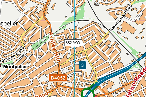 BS2 9YW map - OS VectorMap District (Ordnance Survey)
