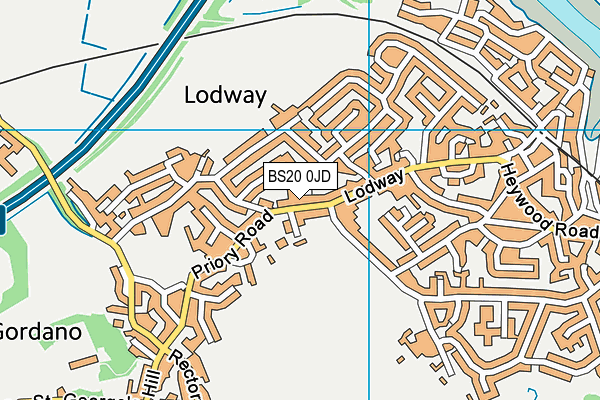 BS20 0JD map - OS VectorMap District (Ordnance Survey)