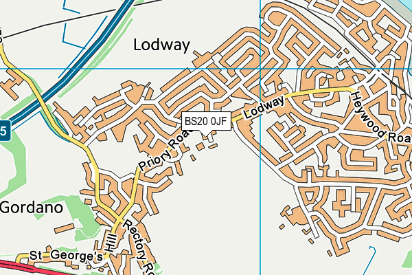 BS20 0JF map - OS VectorMap District (Ordnance Survey)