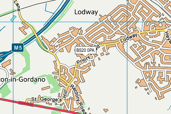 St George Easton In Gordano Fc map (BS20 0PA) - OS VectorMap District (Ordnance Survey)