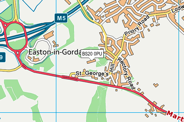 BS20 0PU map - OS VectorMap District (Ordnance Survey)