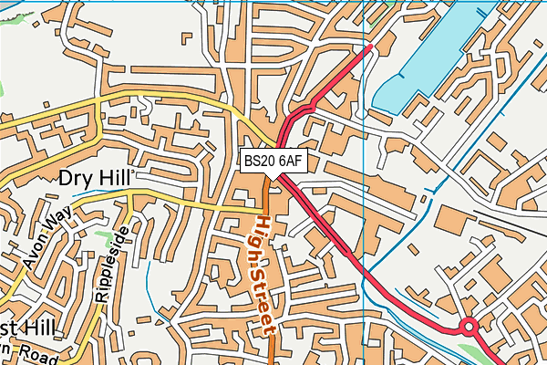 BS20 6AF map - OS VectorMap District (Ordnance Survey)