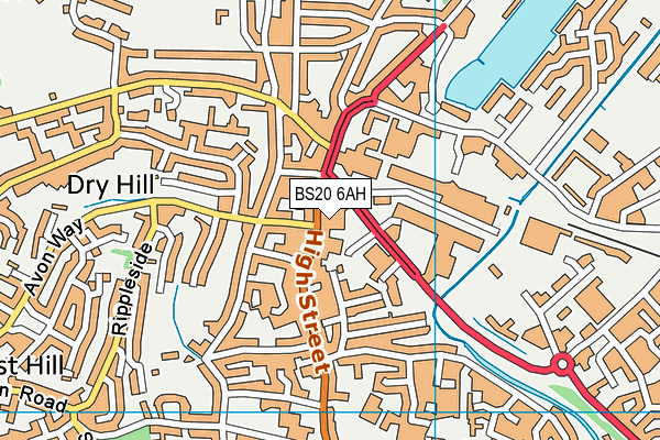 BS20 6AH map - OS VectorMap District (Ordnance Survey)