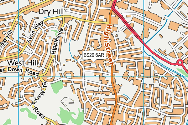 BS20 6AR map - OS VectorMap District (Ordnance Survey)