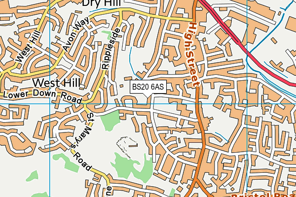 BS20 6AS map - OS VectorMap District (Ordnance Survey)