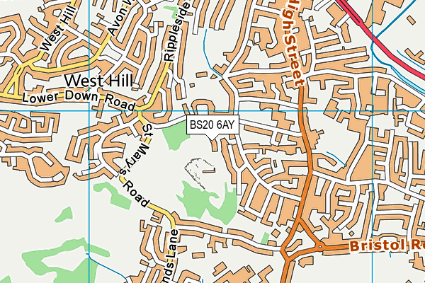 BS20 6AY map - OS VectorMap District (Ordnance Survey)