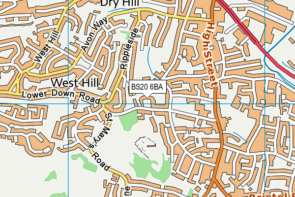 BS20 6BA map - OS VectorMap District (Ordnance Survey)