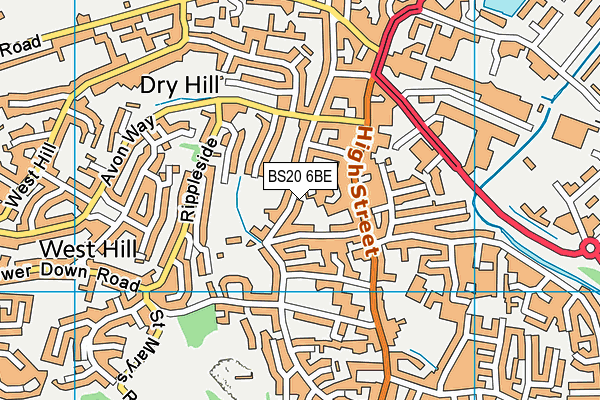 BS20 6BE map - OS VectorMap District (Ordnance Survey)