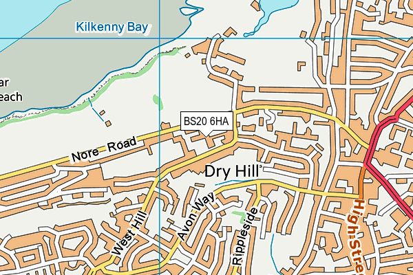 BS20 6HA map - OS VectorMap District (Ordnance Survey)