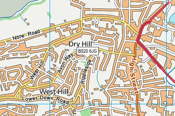 BS20 6JG map - OS VectorMap District (Ordnance Survey)