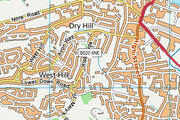 BS20 6NE map - OS VectorMap District (Ordnance Survey)
