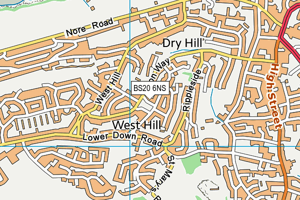 BS20 6NS map - OS VectorMap District (Ordnance Survey)