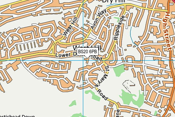 BS20 6PB map - OS VectorMap District (Ordnance Survey)