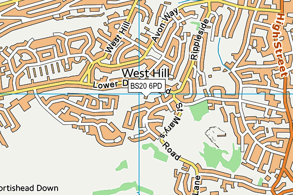 BS20 6PD map - OS VectorMap District (Ordnance Survey)