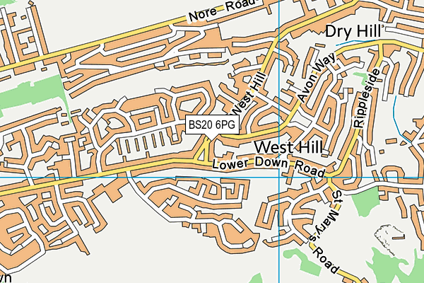 BS20 6PG map - OS VectorMap District (Ordnance Survey)