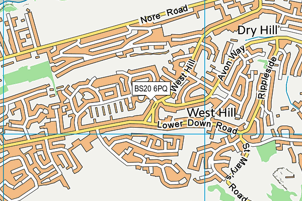 BS20 6PQ map - OS VectorMap District (Ordnance Survey)