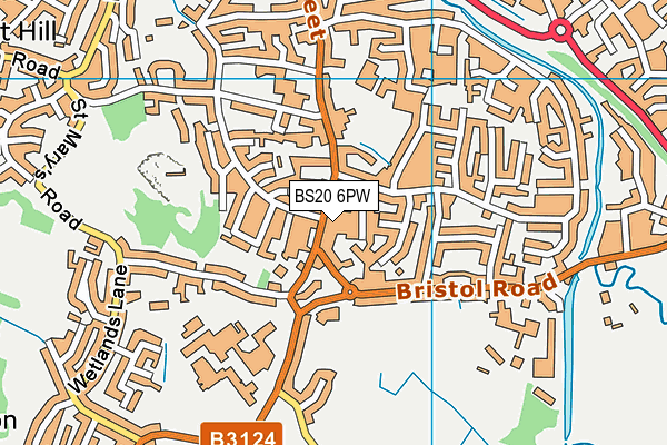 BS20 6PW map - OS VectorMap District (Ordnance Survey)
