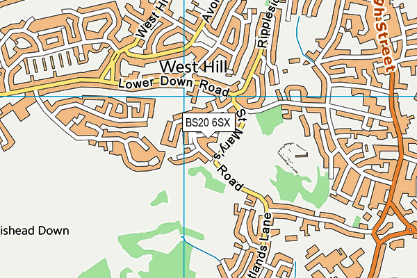 BS20 6SX map - OS VectorMap District (Ordnance Survey)