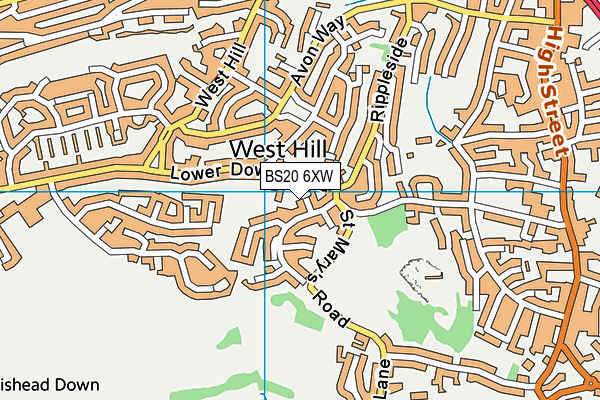 BS20 6XW map - OS VectorMap District (Ordnance Survey)