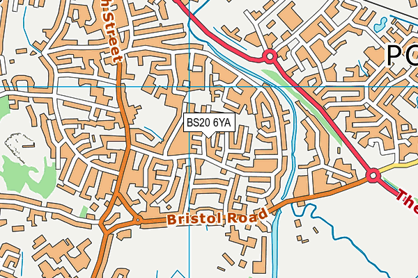 BS20 6YA map - OS VectorMap District (Ordnance Survey)