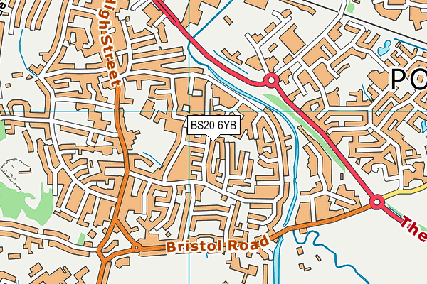 BS20 6YB map - OS VectorMap District (Ordnance Survey)