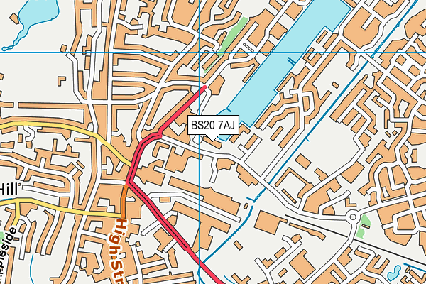 BS20 7AJ map - OS VectorMap District (Ordnance Survey)