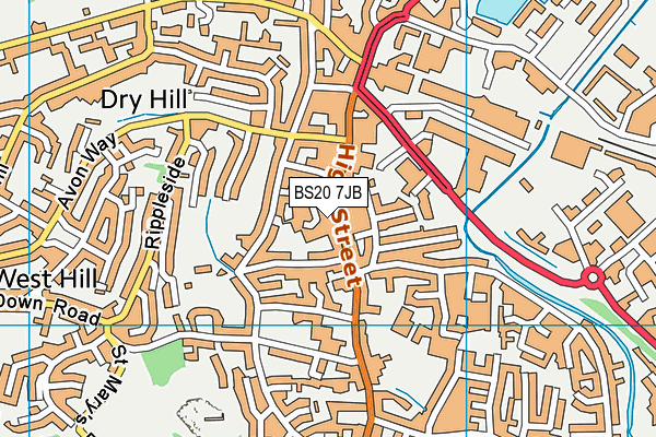 BS20 7JB map - OS VectorMap District (Ordnance Survey)