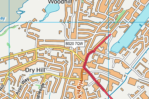 BS20 7QW map - OS VectorMap District (Ordnance Survey)